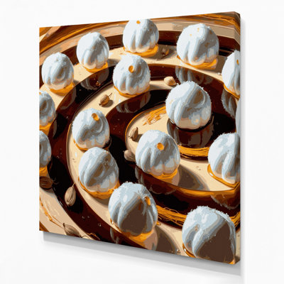 Desserts, art mural sur toile brun Rasgulla