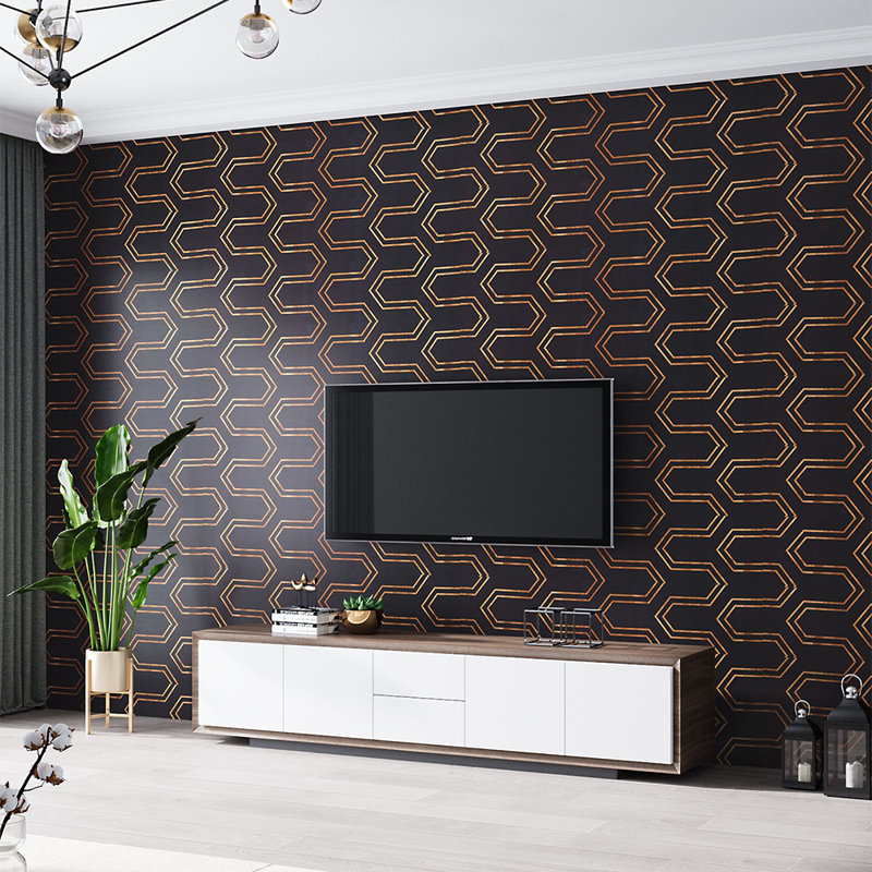 Black and Gold Geometric Wallpaper