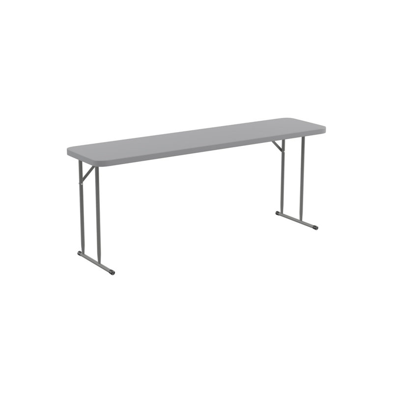 6-Foot Grey Plastic Folding Training Table