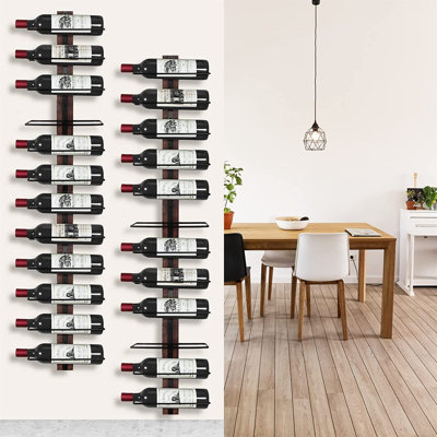 Wall Mounted Wine Bottle Rack in Brown