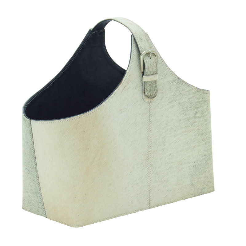 Porte-revues en cuir fait à la main Sandie, Gris