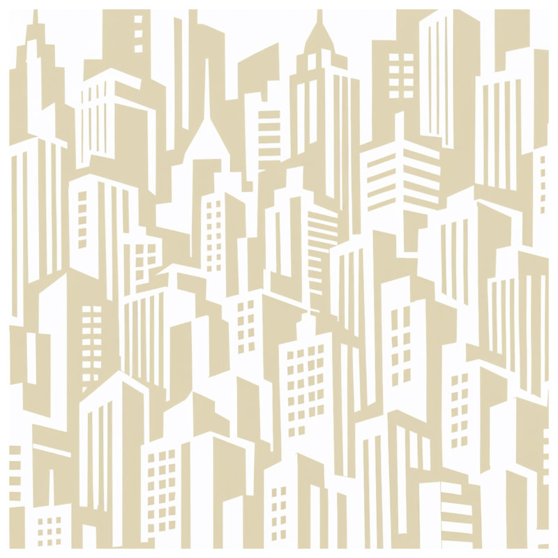 Tapis de bain Beige City Skyline, 34in W x 21in L