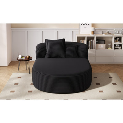 Modern Chaise Lounge Sofa Boneless Couch 51.6" Sofa Bed Compression Sofa Couch With Two Supportive Pillows For Living Room, Gray