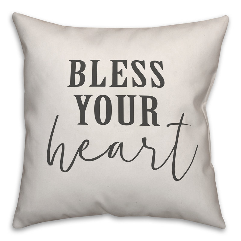  Coussin Bless Your Heart, H 16 po x l 16 po
