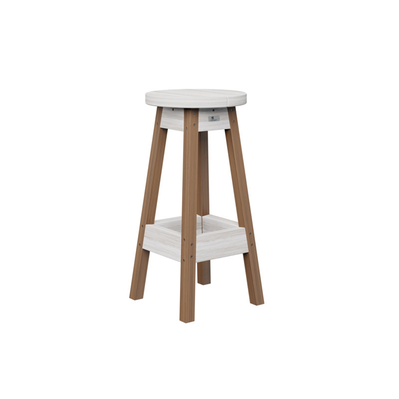 Outdoor Bar Stool, Seashell, Antique Mahogany