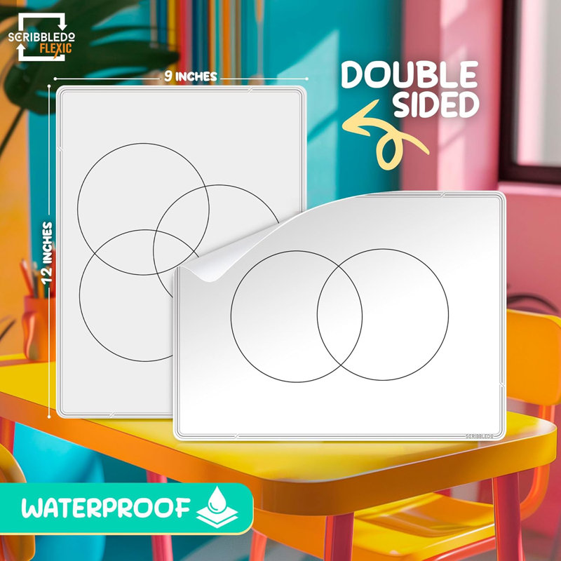 Scribbledo Venn Schéma graphique pratique de la physique 9 po x 12 po