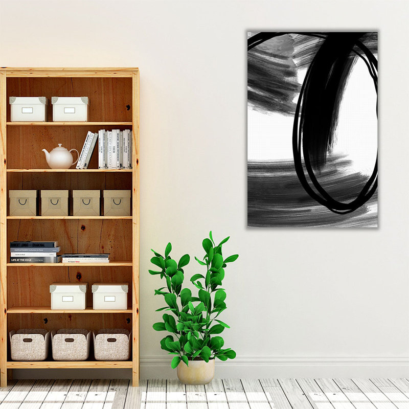«Conscious Feeling 1 Black and White», reproduction d'art sur toile, H 36 po x l 24 po