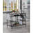 Rustic Oak & Black Finish Kitchen Island