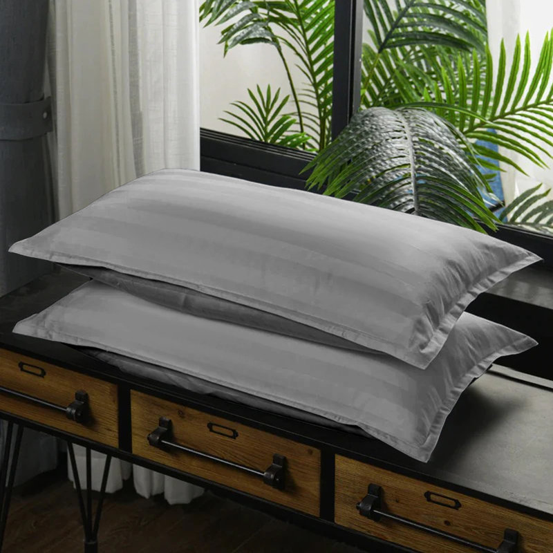 Microfibre 250 Thread Count Reversible Duvet Cover Set, Double - 2 Standard Pillowcases, Grey