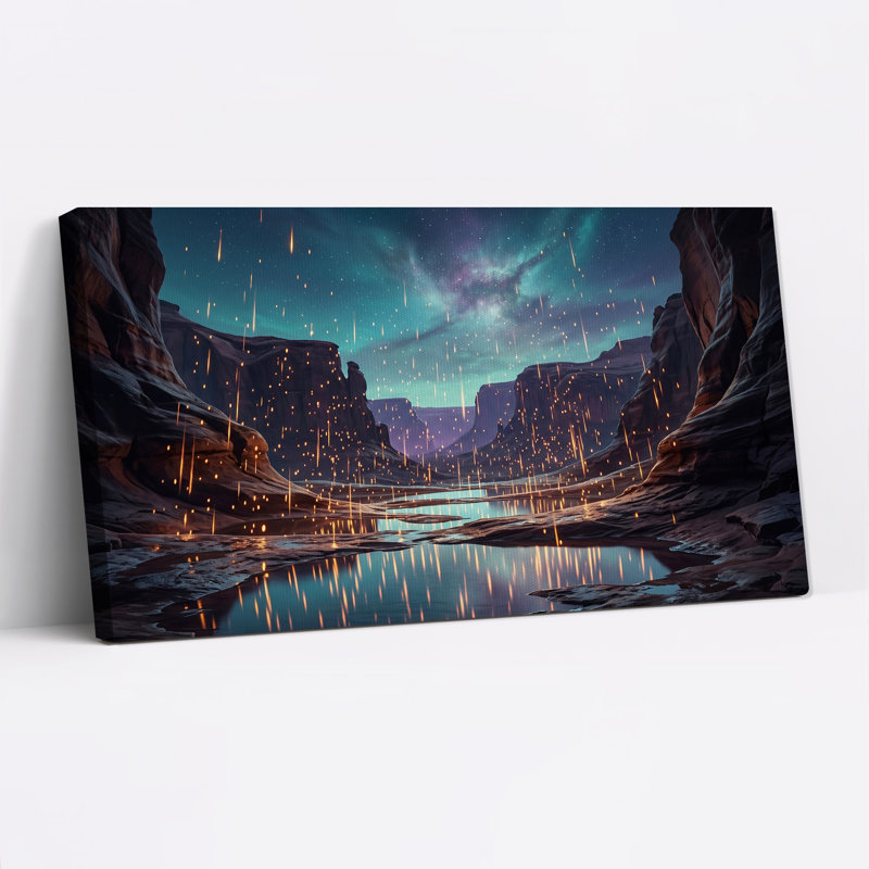Toile brillante sur le lac Canyon, 46“W x 24”H
