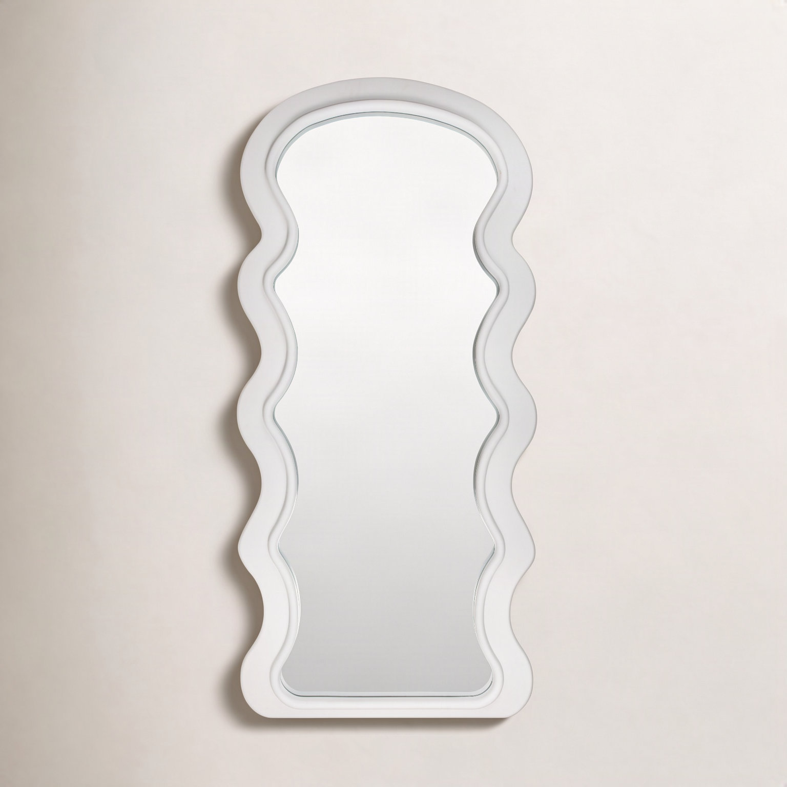 Landover White Abstract Full Length Mirror, White