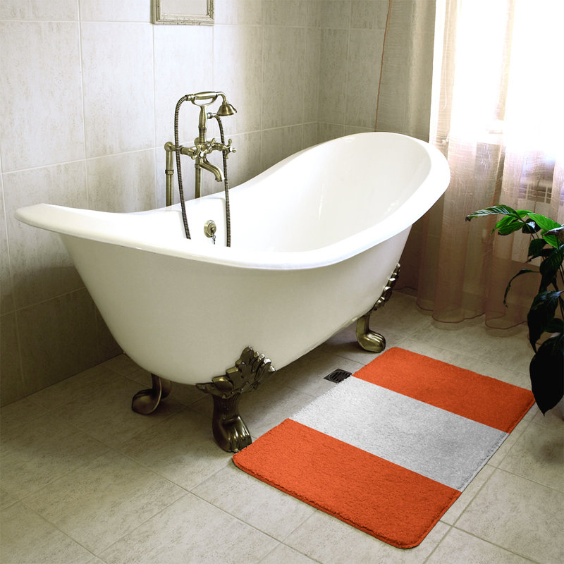 Tapis de bain de hockey du minnesota, l 21 po x L 34 po, Or / orange / crème