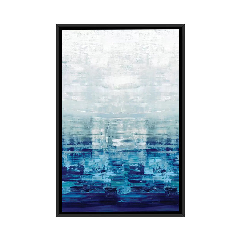 «Blue Reflections» par Allie Corbin - reproduction d'art sur toile tendue, Toile avec cadre noir, Pas de tapis