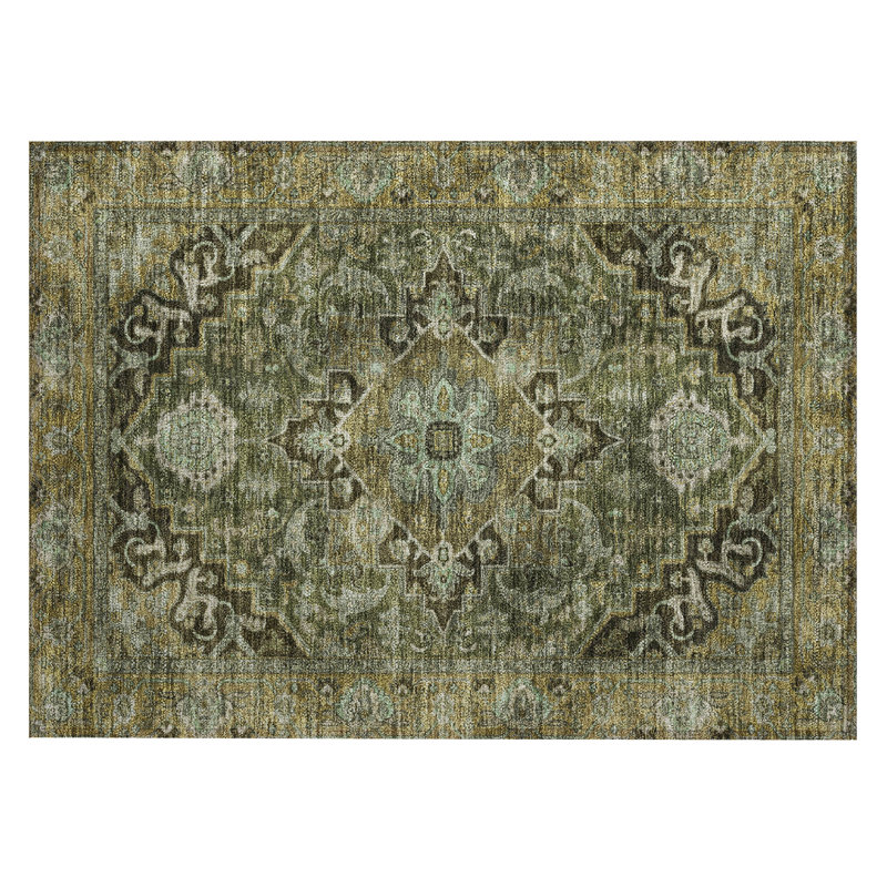 Machine Washable Indoor/Outdoor Arline ACN2165 Global Rug, Rectangle 1'8" x 2'6"
