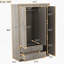 Armoire à miroir 3 portes avec tablettes, gris-809148795