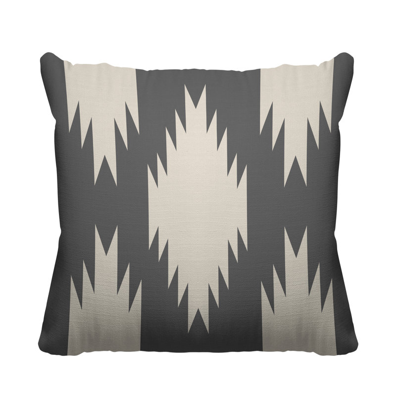 Coussin intérieur / extérieur Yuma Southwestern, gris, L 15 po x H 15 po
