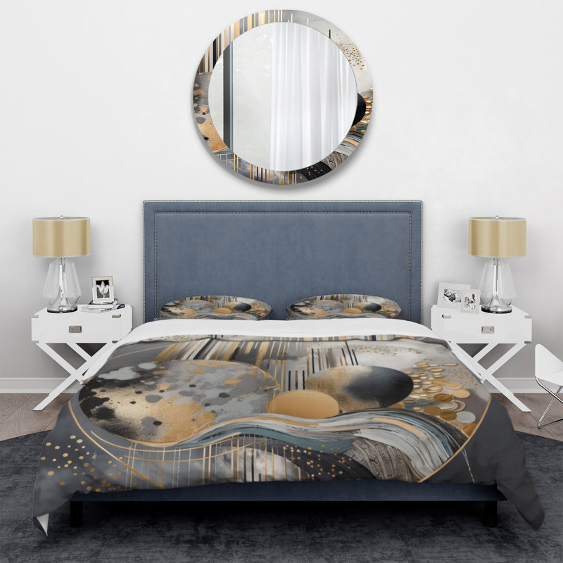 Ensemble de housse de couette en microfibre / polyester Soft Colors Marble Abstract I