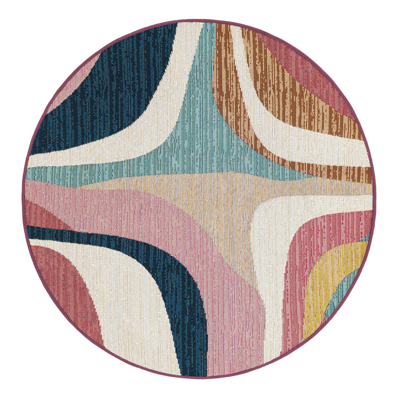 Slate Hower Indoor/Outdoor Area Rug, Round 3'1"