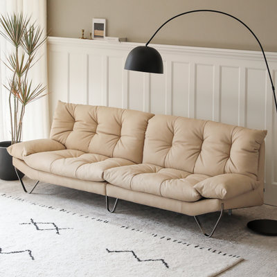 French Simple Cream Style Three-seater Sofa