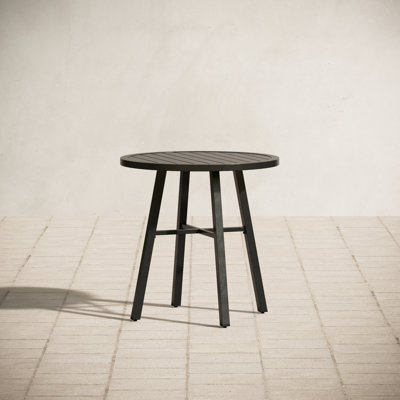 Leonard Round Steel Outdoor Dining Table , 28 " W 28 " D