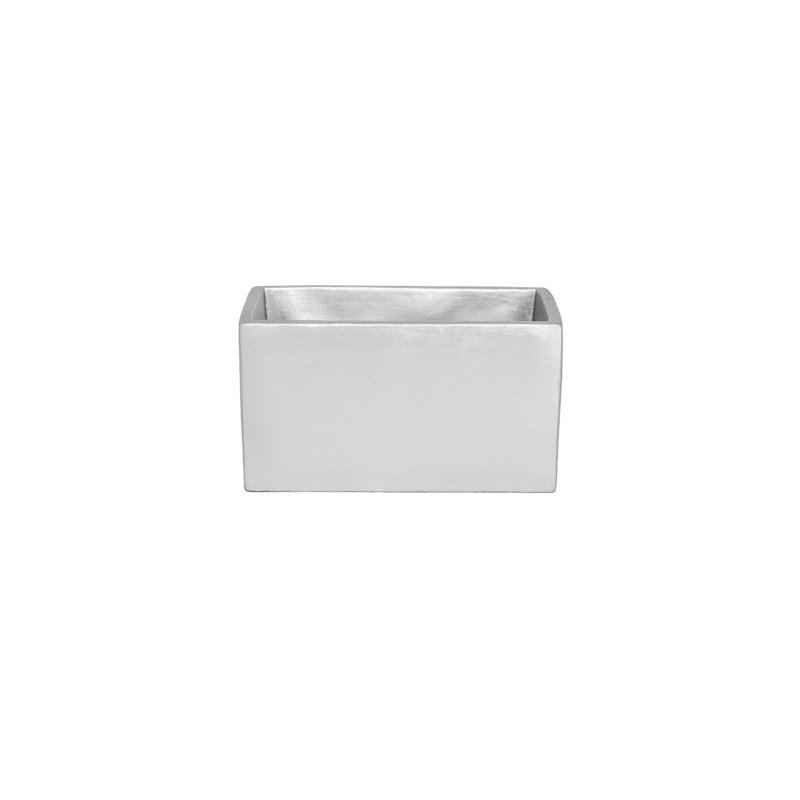 Rectangle Flower Pot Coated Finish Silver
