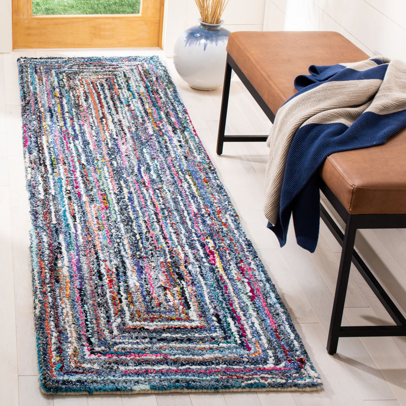 Baum Hand Tufted Cotton Geometric Rug, Runner 2'3" x 8'