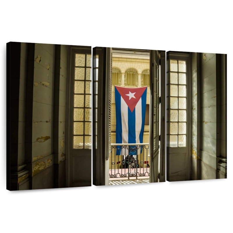 Drapeau Borges Cuba sur la fenêtre