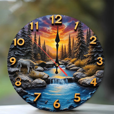 Horloge murale Sunset River