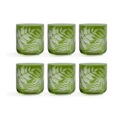 Fern Leaf Rock Glasses, Set of 6