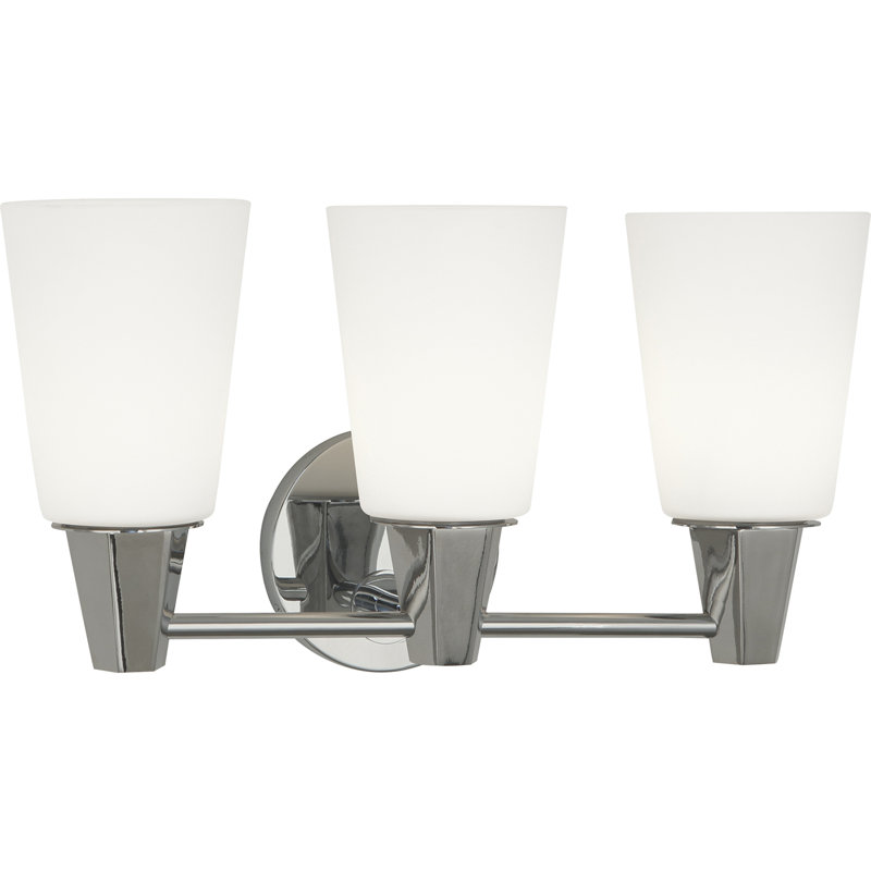 Wheatley 3 - Light Armed Sconce, White, Polished Chrome