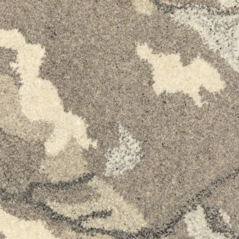 Debden Abstract Handmade Tufted Wool Beige/Tan/Grey Area Rug, Rectangle 10' x 13'