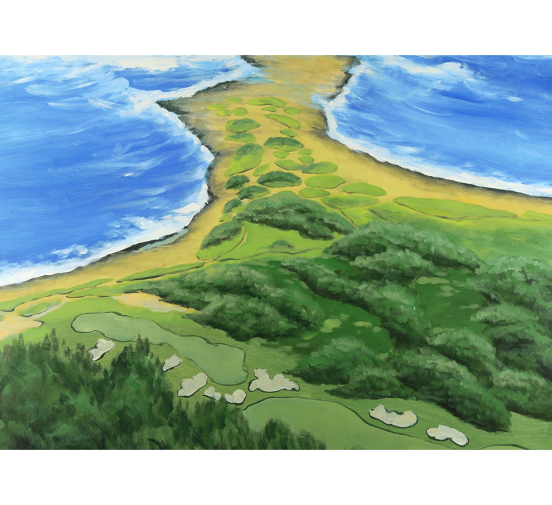 Parcours de golf sur la côte - Arbres décoratifs sur toile