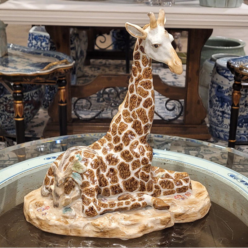 Figurine girafe en porcelaine