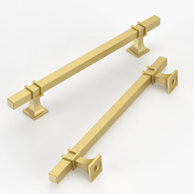 10 Pack Cabinet Pulls Brushed Gold 6.3 Inch Hole Center T-Bar Handles For Kitchen Cabinets And Drawers Hardware