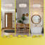 "VAXCEL Burnaby 20,5" laiton Mid-Century moderne tambour semi-encastré avec abat-jour en lin blanc "