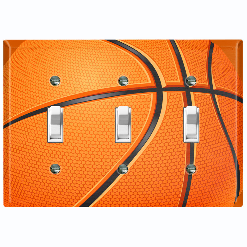 Basketball Kids Room Sports Game 3 - Gang Toggle Light Switch Standard Wall Plate