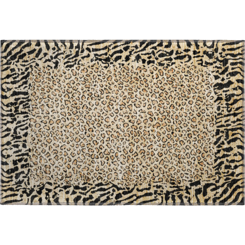 Premium Machine Washable Alvey AMF1230 Animal Skin Rug, Rectangle 1'8" x 2'6"