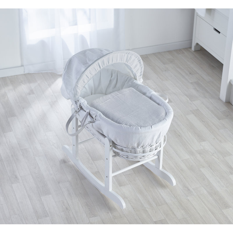 Moses Basket with Bedding with Mattress, White