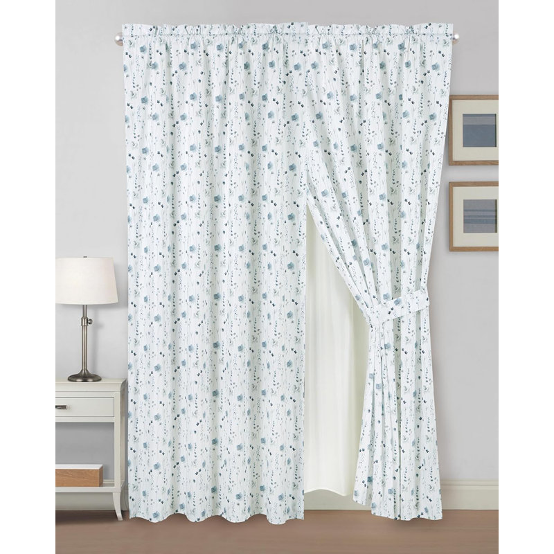 Fran Printed Floral Window Curtain Set