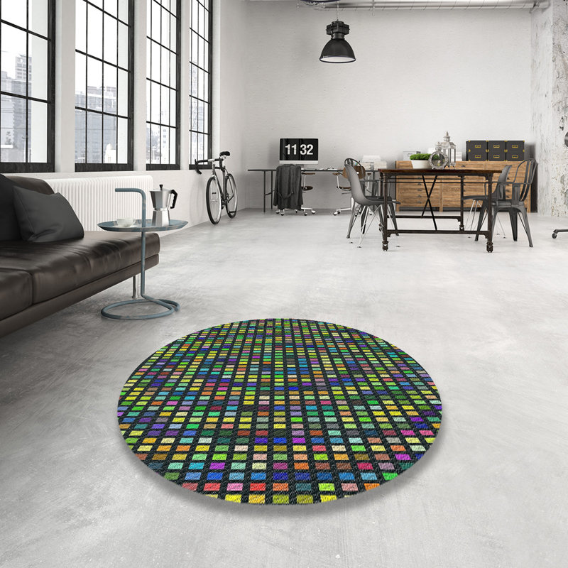 Tapis de zone verte à motif, Rond 6 pi