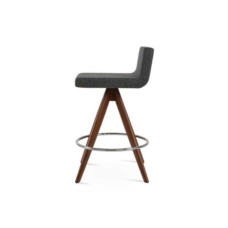 Tabouret pivotant Dallas Pyramid, Tabouret de bar (siège d'une hauteur de 29,5 po), Gris foncé, Naturel