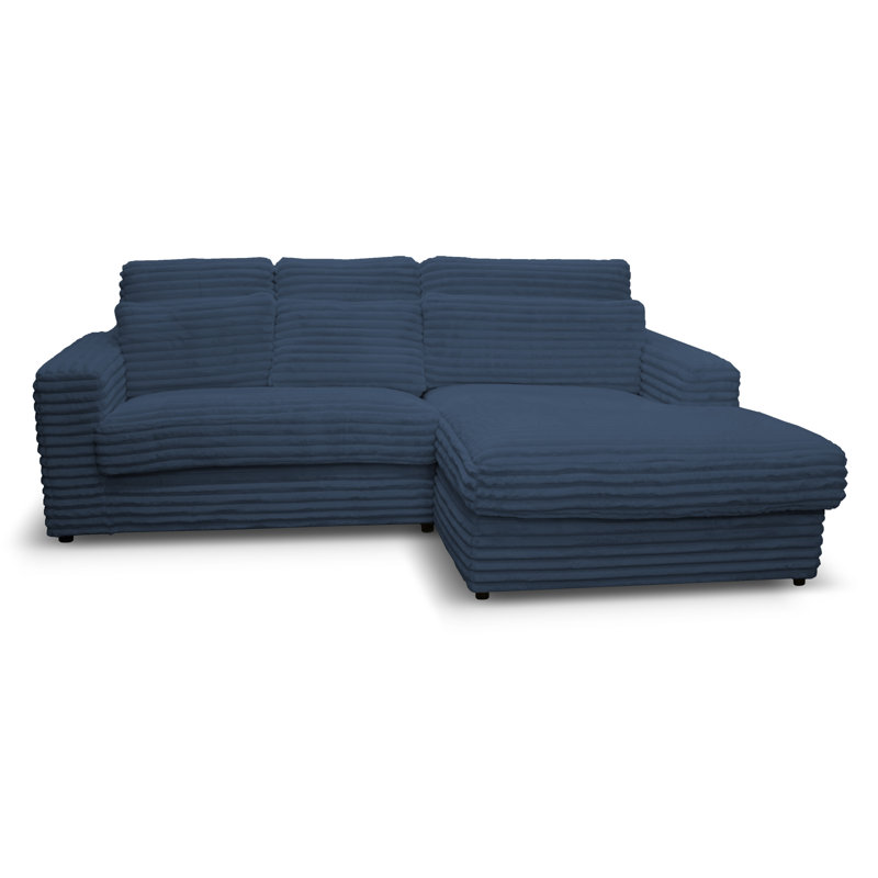 Nicodem 3 Seater Corner Sofa , Right facing, Blue