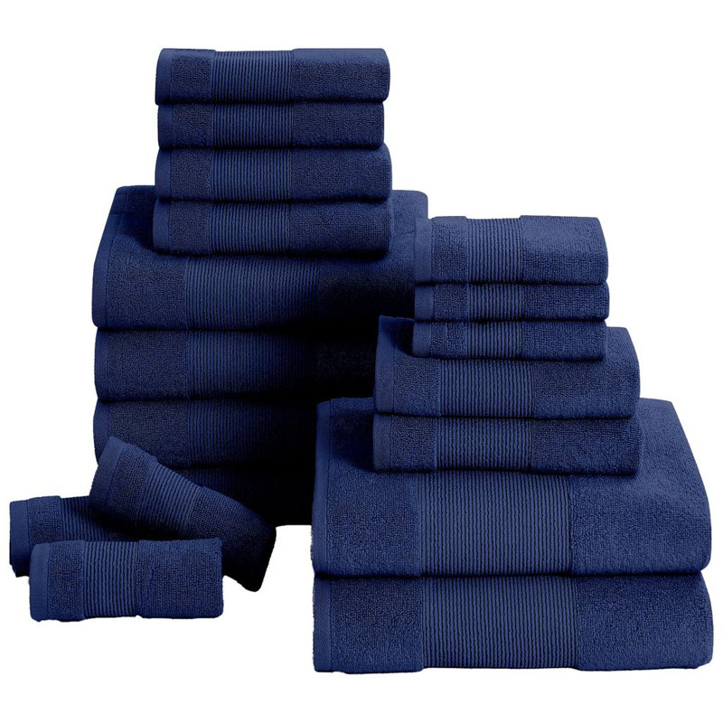 Modern Threads - Ensemble de serviettes en coton 100% zéro torsion 18 pièces Air Cloud - Serviettes de bain, débarbouillettes et débarbouillettes - Super absorbant et séchage rapide - 500 g / m² - Doux et moelleux