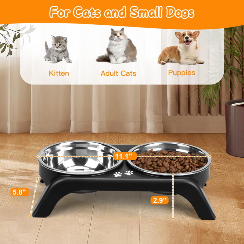 Bols pour chat Elevated, Noir