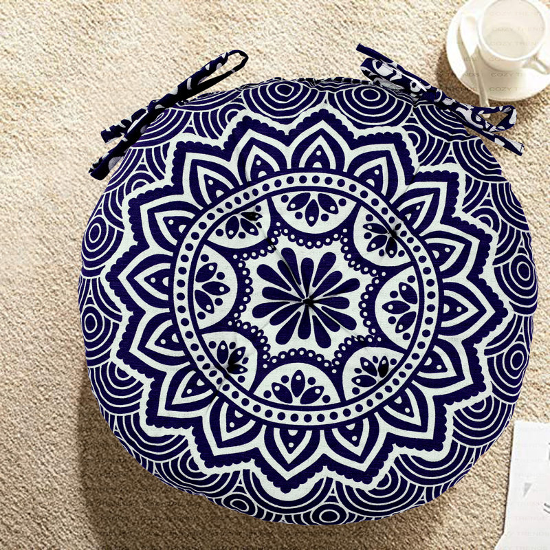 Outdoor 3'' Dining Chair Chair Pad, Navy
