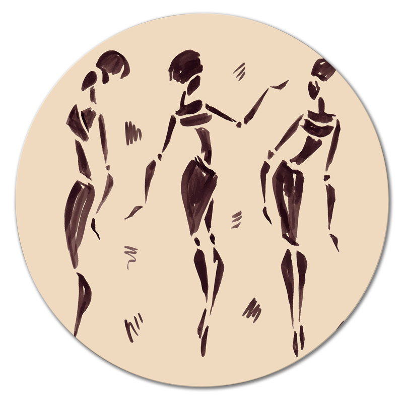 Danseurs abstraits bruns - peinture sans cadre