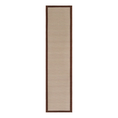 Gourlie Geometric Machine Made Power Loom Polypropylene Plastic Area Rug in Brown/Beige