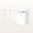 Alena White Finish 1-Drawer Computer Desk with White Metal Leg, 29.73" H X 47.08" W X 23.64" D