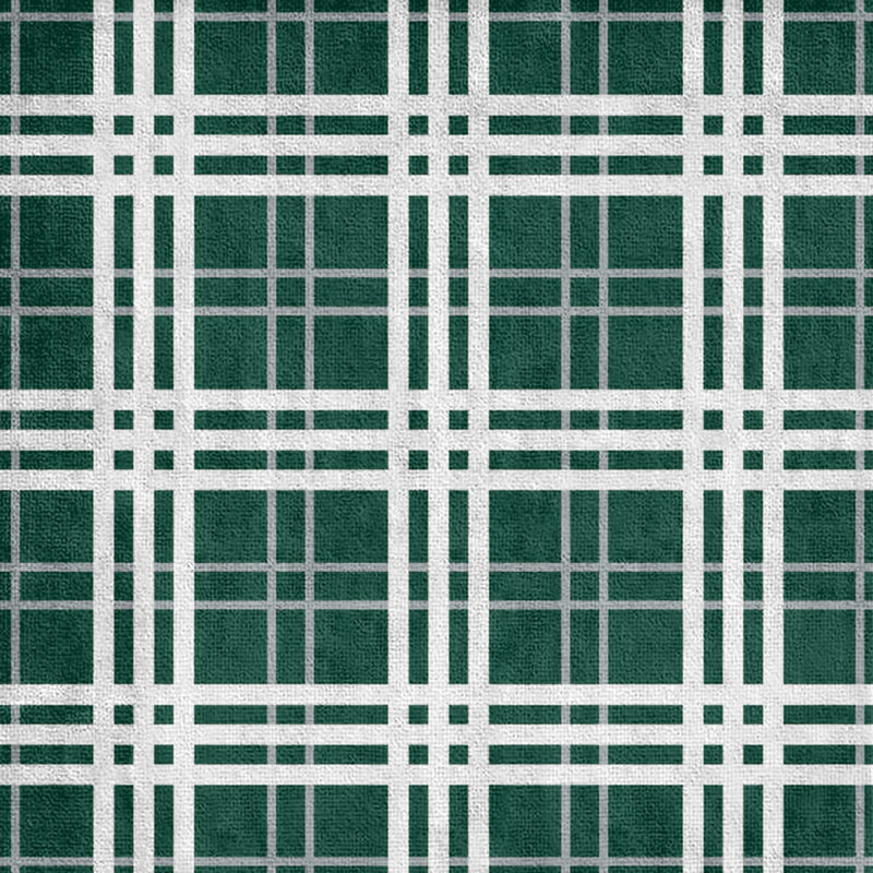 Bath Towel, Polyester/Cotton Blend, Hunter Green/Gray/White