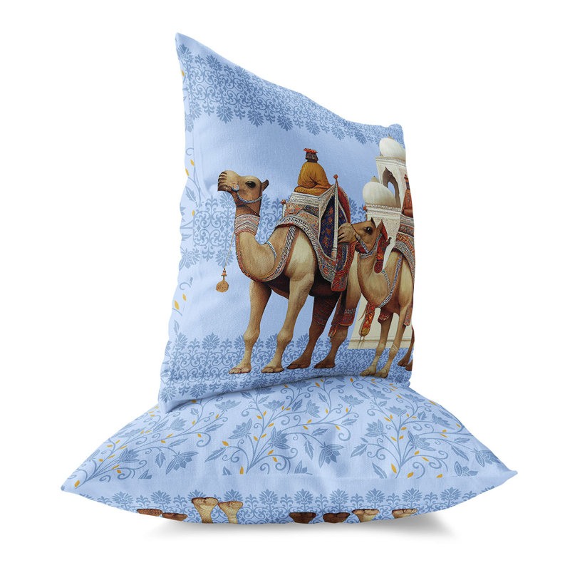 Coussin décoratif intérieur / extérieur Camel Caravan, 20 po x 20 po